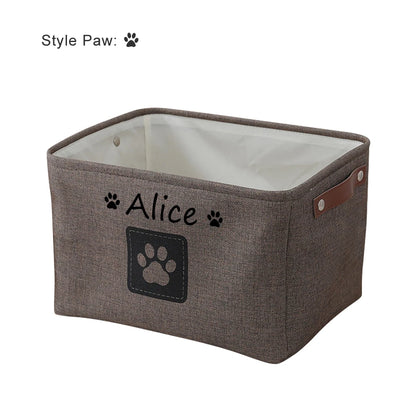 Pet Name DIY Toys Clothes Basket Custom Cat Dog Storage Box Personalised Accessories Organize Bin