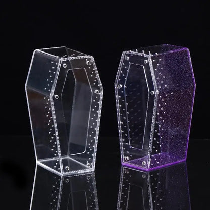 Acrylic Transparent Reptile Enclosure Insect Spider Lizard Feeding Cage Reptile Breeding Box Ventilation Arboreal Enclosure Case