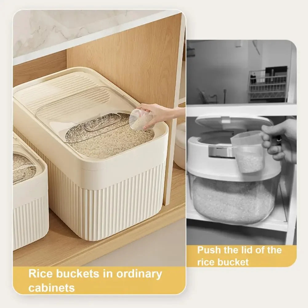 Moisture Proof Rice Dispenser 5KG/10KG Rice Bucket Kitchen Organizer Pet Food Storage Container Cereal Jar Caixa Organizadora