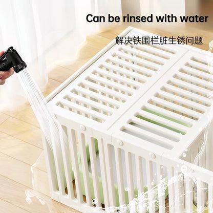 Indoor Outdoor Dog Enclosure Plastic Modular Pet Guardrail with Top Cage Pet Home Products Ventilation Accessories Dog Fences