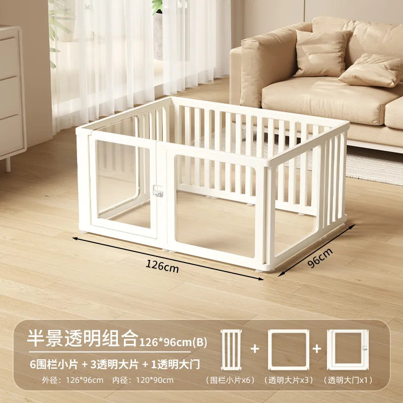 ‌Transparent Acrylic Dog Playpen Safety Pet Fence Non-Scratch Durable Kennel Easy-Clean Indoor House Removable Panels