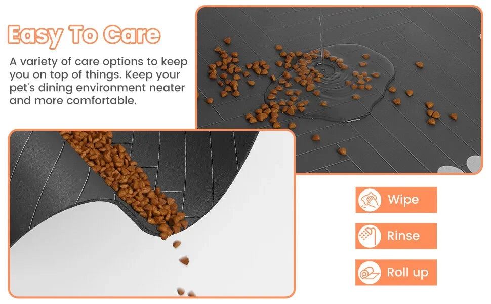 S（little kitten ）、M、L bsorbent Pet Feeding Mat, Waterproof Placemat for Dog & Cat Food & Water Bowls, Quick-Dry Rubber Backing