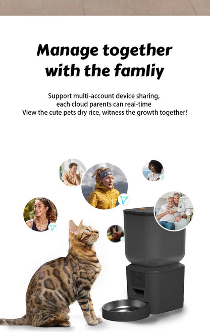 8L Automatic Cat Feeder With 1080p Camera Video 5G WiFi Cat Food Dispenser Pet Smart Voice Recorder Tuya APP Pet Auto Feeder
