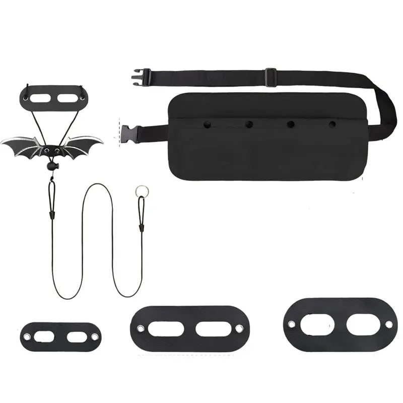 ABKW-Bearded Dragon Harness And Leash Set-Bearded Dragon Accessories, For Outdoor Travel-Black Decor Suit