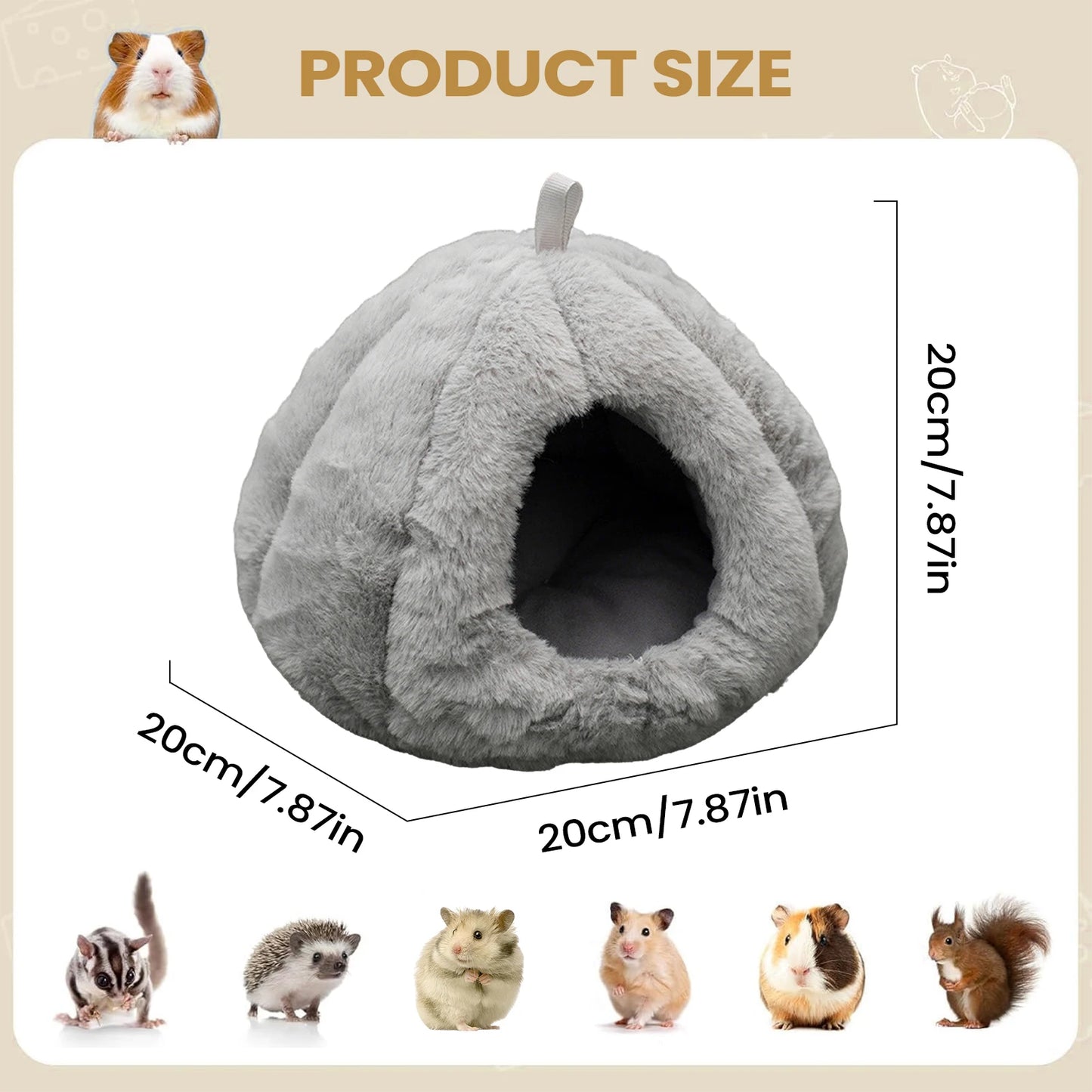 Hamster House Guinea Pig Cage Hamster Cotton House Small Animal Nest Winter Warm Pet Bed For Rodent Guinea Pig Rat Hedgehog
