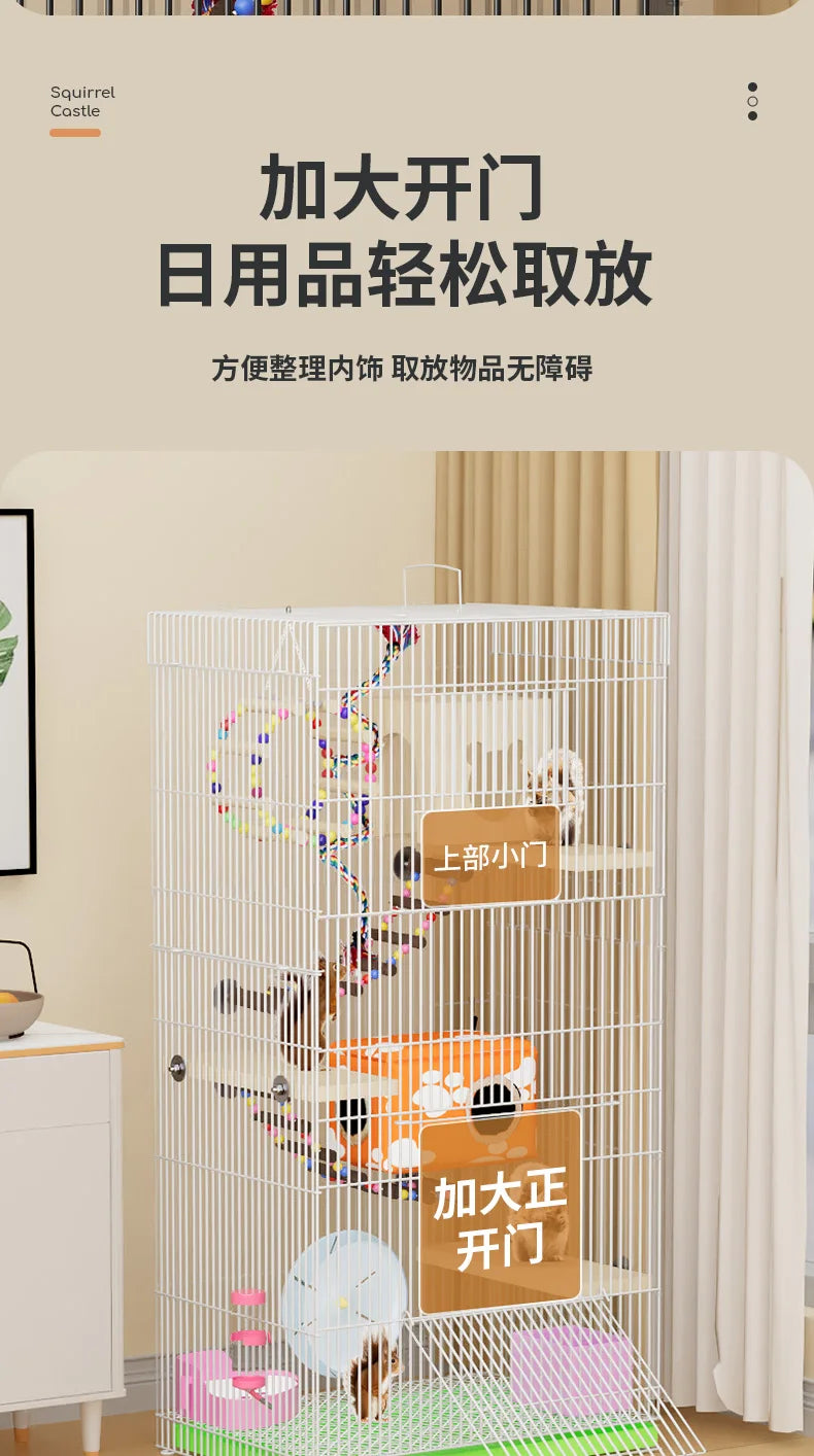 ‌3-Tier Extra Large Small Pet Cage - Sugar Glider Ferret-Proof Habitat, Multi-Level Rat Mansion Villa, Chew-Proof Removable Tray
