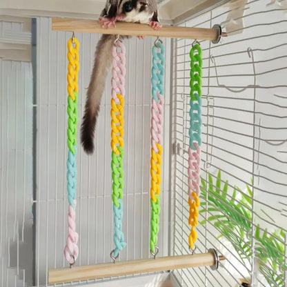 Sugar Glider Climbing Swing hanging Toy Cage Swing for Enrichment Small Pets Sugar Gliders and Hamsters Climbing Chain Swing