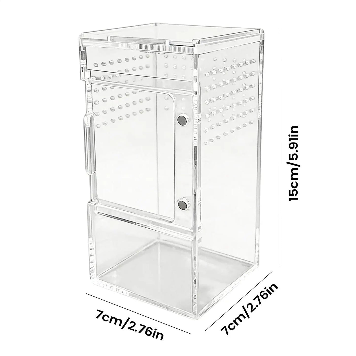 Spider Enclosure Clear Acrylic Reptile Box with Vent Sliding Lid Cage for Jumping Spider Tortoise Snake Gecko Crab Habitat