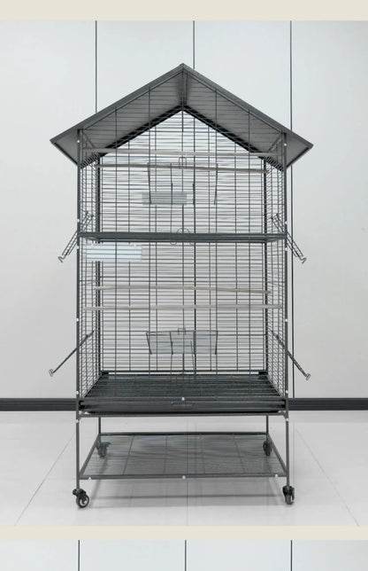 Metal Big Size Large Bird Cages Pet Parrot House Pet Cages Carriers Bird Breeding Foldable Quadrate Bird Cage 80*60*168cm