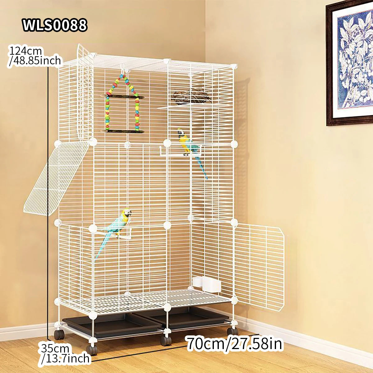 Birdcage Parrot Cage Household Large Tiger Skin Black Phoenix Peony Starling Special Luxury House with Tray