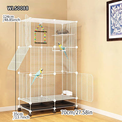 Birdcage Parrot Cage Household Large Tiger Skin Black Phoenix Peony Starling Special Luxury House with Tray
