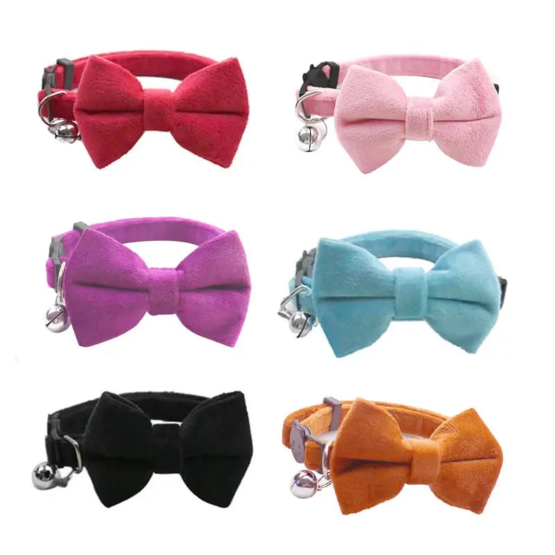 Pet Collars New Pet Bow Bell Collars Cute Cat Collars Pet Supplies Multicolor Adjustable Pets Dressing Tool Pets Accessories