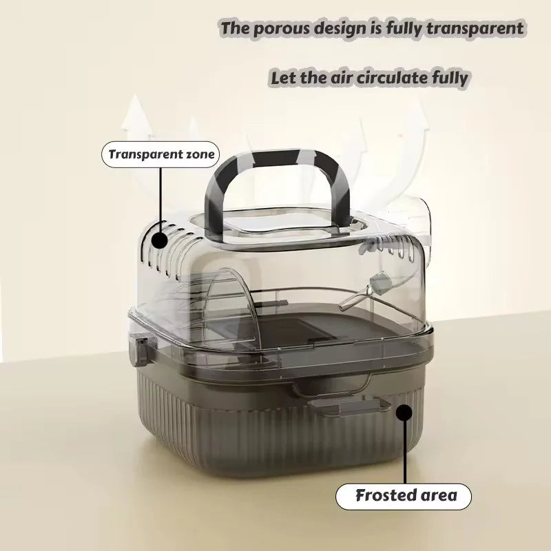 Portable Hamster Carrier Outdoor Cage for Small Pets Travel Cage with Secure Lock and Ventilation for Hamsters，Fancy Rat