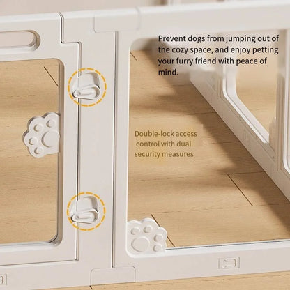 Dog enclosure Indoor panoramic transparent stitched isolation fence Visible pet cage Small dog safety cage Teddy Pomeranian