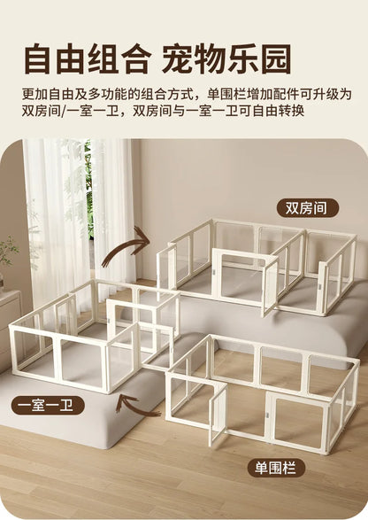 ‌Transparent Acrylic Dog Playpen Safety Pet Fence Non-Scratch Durable Kennel Easy-Clean Indoor House Removable Panels