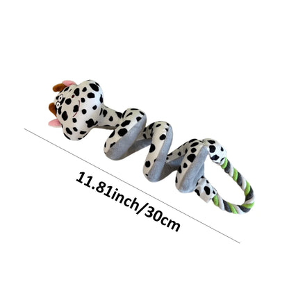 Durable Squeaky Knot Chew Dog Toys for Teeth Grinding Fun Animal Designs including Ducks Frogs Cows Snakes Suitable for Puppies