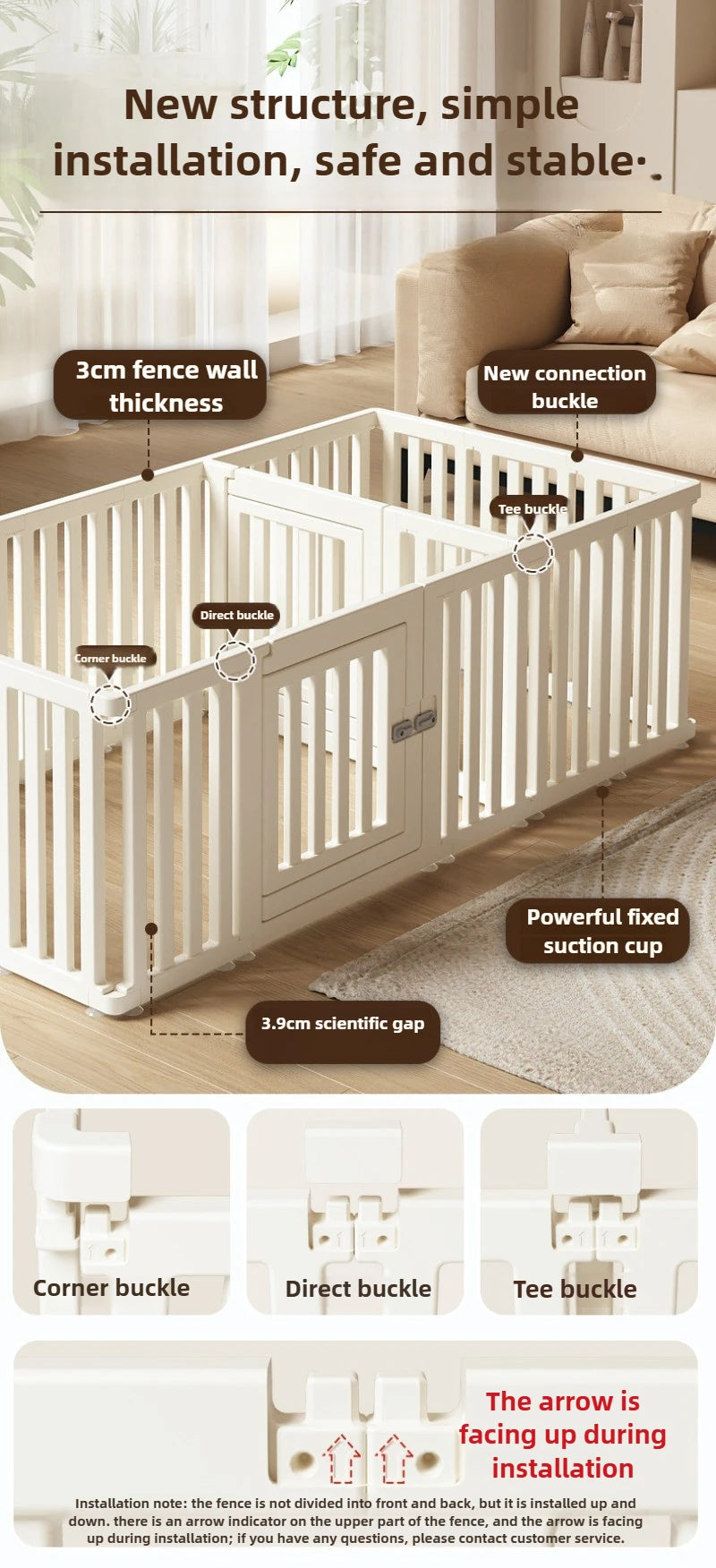 Pet Fence Interior Household Dog Fence Safety Protection Fence Anti Escape Free Splicing Dog Cage Portable Pet Partition Product