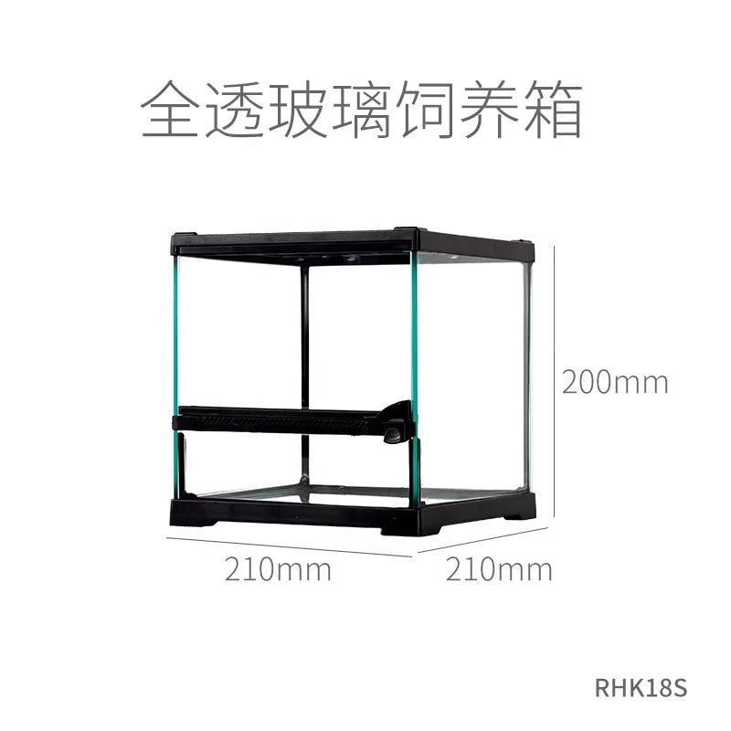 Detachable Glass Climbing Pet Breeding Box for Lizard Tortoise Snake Tree Frog Hamster,Multi Purpose Reptile Small Animal Tank