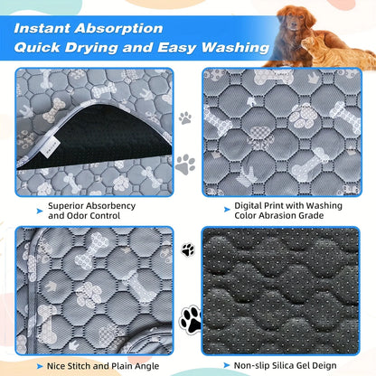2pcs Large Pet Dog Pee Pads, Rosa Rink Washable Sleep Play Pad, Reusable Dogs Puppy Pads Pet Training Pads for Dogs winter