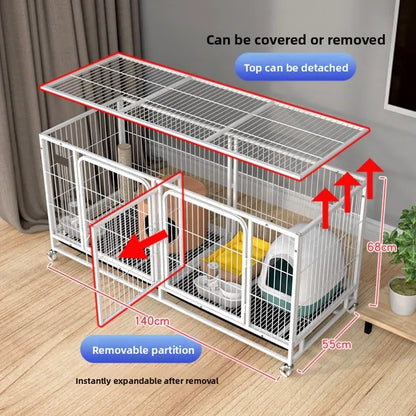Indoor Large Medium Dog Cage with Toilet Pet Dog House Fence for Samoyed Labr Dog Cages Kennels And Run Outdoor Supplies