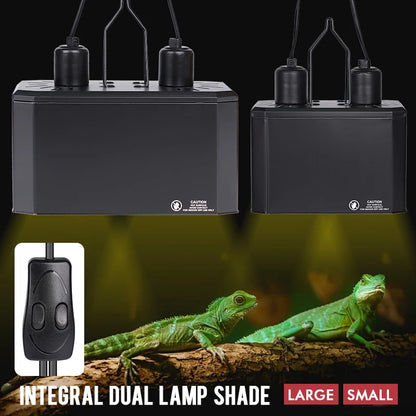 Reptile Accessories One-piece Double Lampshade Reflective Thermal Insulation Heating Lampshade for Lizards Turtle Snakes Spiders
