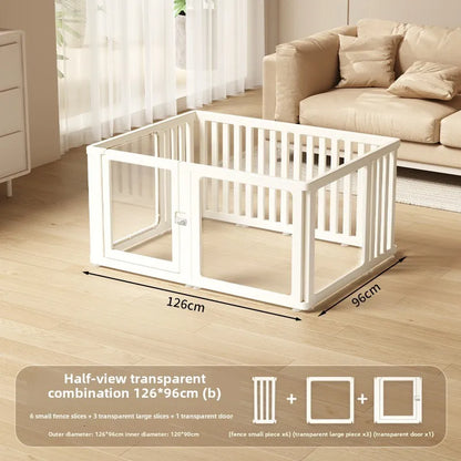 DIY Free Combination Pet Fence Fully Transparent Acrylic Small Dog Indoor Home Dog House Balcony Safety Fence Pet Furniture