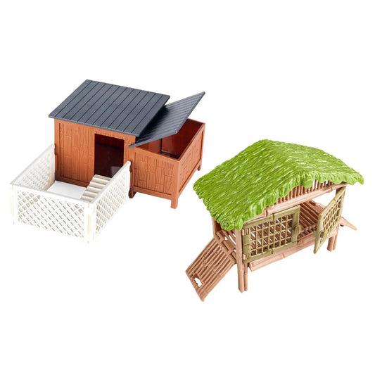 Chicken Cage,Building Toy,Farm Landscape Model,Yard Building Model,Miniatures Chicken House Farmhouse Toy for Boys