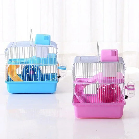 Stylish Hamster Cages in Blue and Pink: Ideal for International Pet - lovers!