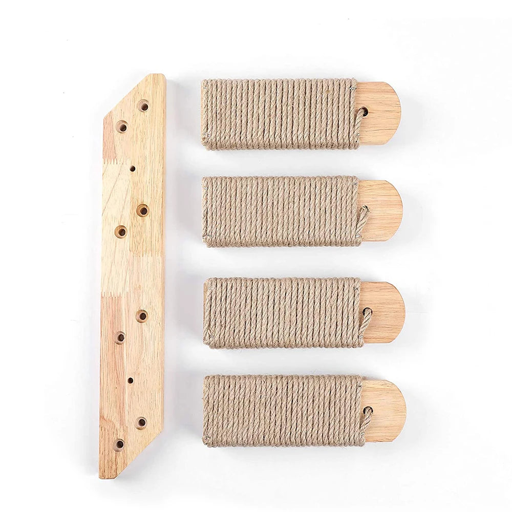 Cat Wall Climbing Shelf Steps Ladder Scratching Post Scratcher Bed Hiding House for Cats Tree Tower Pet Furniture Accessories