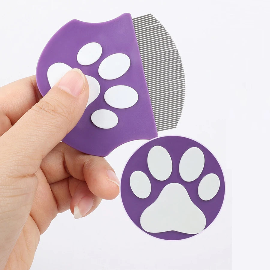 Pet Grooming Comb - Flea Comb for Cats & Dogs, Curved Design for Face & Body, Mini Detangling Brush for Pets 침구청소기 강아지미용  pet