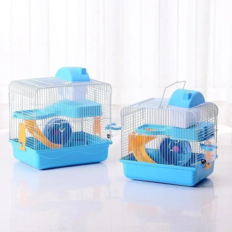 Stylish Hamster Cages in Blue and Pink: Ideal for International Pet - lovers!