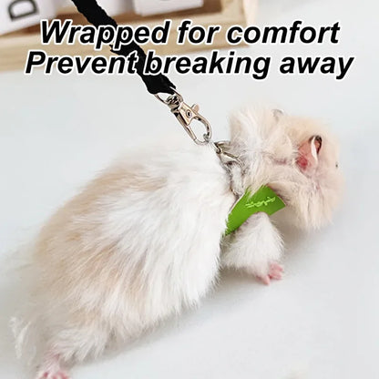 4 Pcs /set Sugar Quoll Harness + Leash Set Escape-Proof Adjustable Collar for Pet Small Animals Hamsters Sugar Gliders Squirrels