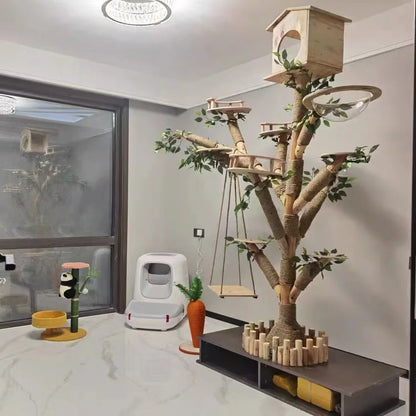 Indoor Simulation Tree for Cat, Large Family Climbing Frame, Pet Training Supplies, Tower Scrapers for Cats, Pet Accessories