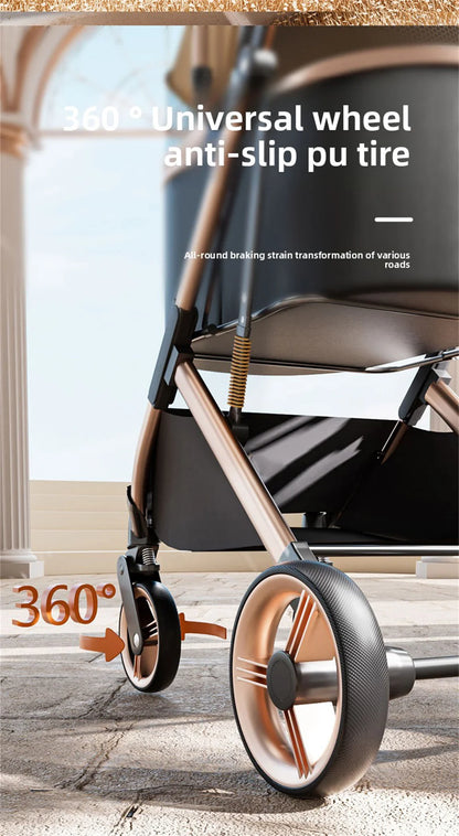 3 in 1 Detachable Pet Stroller for Dog Cat Foldable Travel Carrier up to 50lbs with Portable Carry Bag Storage Basket