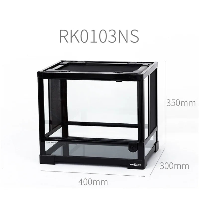 Black Vertical Small Glass Reptile Terrarium/tank/aquarium Bearded Dragon Lizard Cage Tropical Rainforest Ecological Landscape