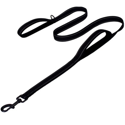 Dog Leashes Outdoor Travel Dog Training Chain Heavy Duty Double Handle Lead for Greater Control Safety Training Dual Handle