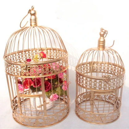 European-style Iron Art Bird Cage Wedding Decoration Flower Cage Home Living Room Decoration Prop Hanging Flower Frame Bird Cage