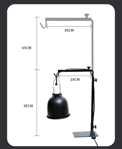 Reptile Lamp Stand Adjustable Floor Light Holder Stand Land Bracket Metal Lamp Stand Support for Glass Terrarium Heating Light