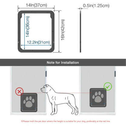Pet Door Outdoor Dogs Cats Window Gate House Enter Freely Fashion Pretty Garden New Safe Lockable Screen Easy Install  Dog Gate