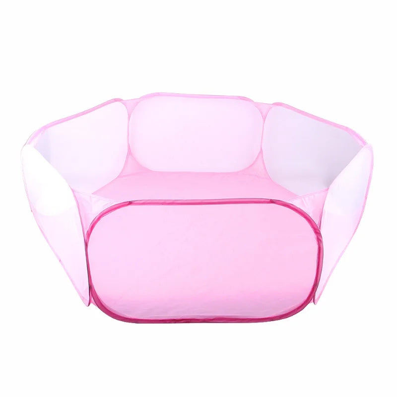 Portable Small Pet Cage Transparent Hedgehog Cage Tent Pet Playpen Open Folding Yard Fence For Dog Hamster Rabbit Guinea Pig