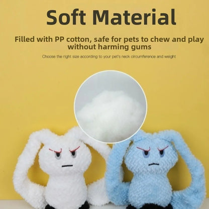 Portable Long Eared Rabbits Pet Stuffed Animal Bite-Resistant Dog Chew Tooth Cleaning Soft Gnawing Puppy Medium Small Dog