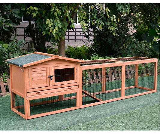 Rabbit Cage Large Size Rabbit Hutch House Breeding Cage Home Tent Villa Rainproof Antiseptic Yard Balcony Double Garden