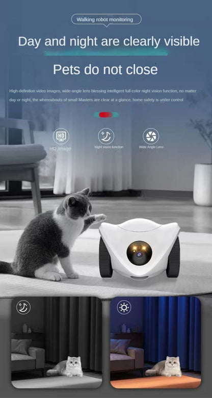 Wifi Whole-house Mobile Snack Dispensing Toy With HD Camera Cat Dog Smart Interactive Toy Pet Companion Robot