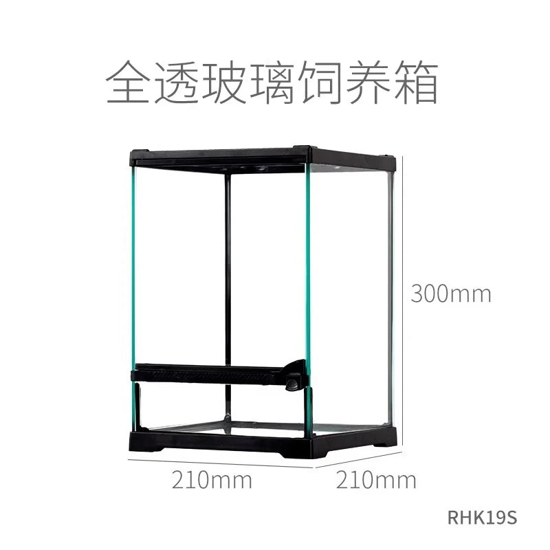 Detachable Glass Climbing Pet Breeding Box for Lizard Tortoise Snake Tree Frog Hamster,Multi Purpose Reptile Small Animal Tank