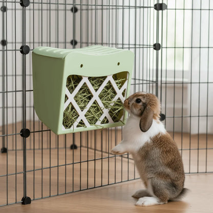 Rabbit Grass Basket Hanging Rabbit Hay Feeder Fixed Large Capacity Rabbit Grass Rack Anti-tipping with Lid Hay Manger Grass Rack