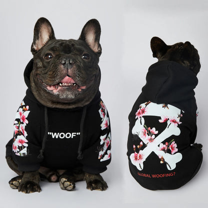 Woof Dog Hoodies M-3XL French Bull Dog Autumn Spring Clothing 2 Legged Warm Pet Outfit Sweaters