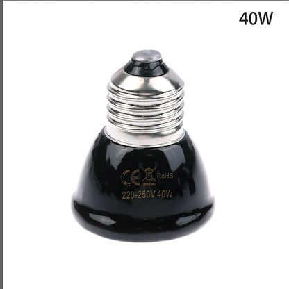 1Pc 220-240V Far Infrared Heating Lamp Black Ceramic E27 Pet Warmer Bulb Brooder Chickens Tortoise Lizard Reptile Light 20-80W
