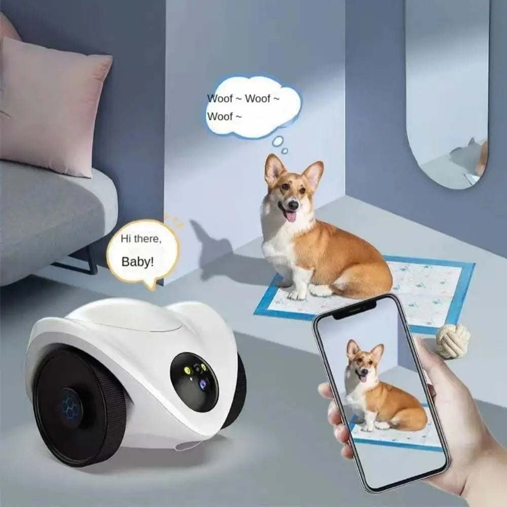 Pet Robot Camera 2MP HD Wifi Cameras Motion Detection Two Way Audio Indoor Dog Treat Camera  Dispenser Feeder for Home Security