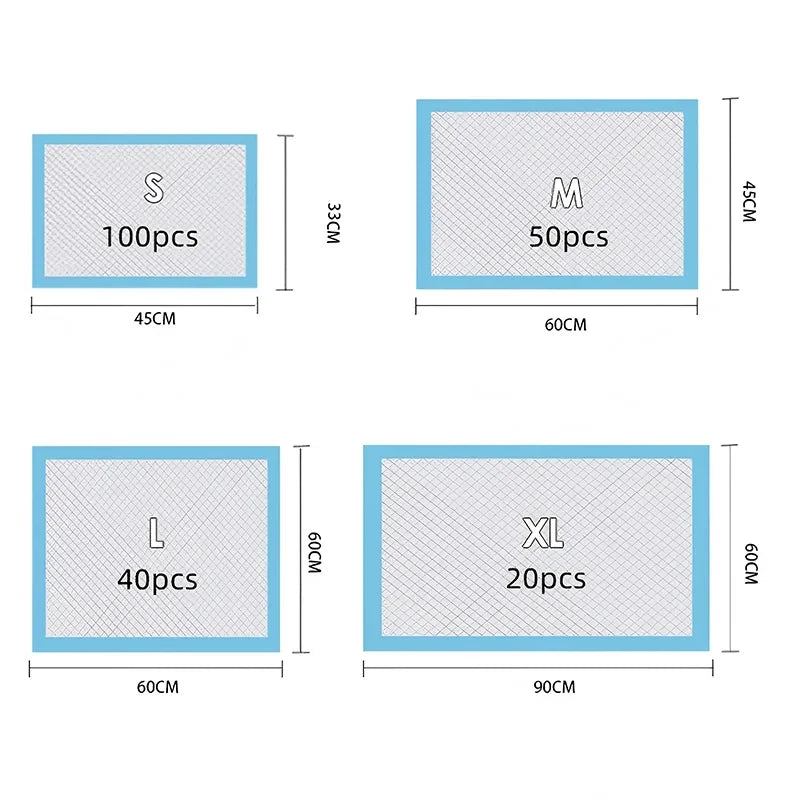 20/40/50/100PCS Blue Pet Diaper Cats Dogs Pet Diaper Dogs Training Disposable Care Pee Pads Surface Litter Clean Toilet Supplies