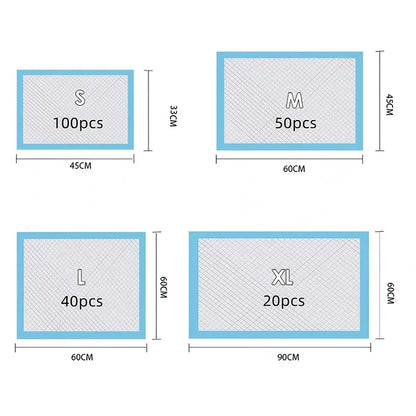 20/40/50/100PCS Blue Pet Diaper Cats Dogs Pet Diaper Dogs Training Disposable Care Pee Pads Surface Litter Clean Toilet Supplies